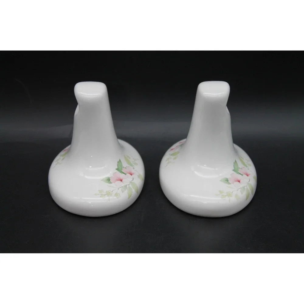 Vintage Ceramic Bathroom Fixtures Set of 3 Floral Toilet Paper Holders Soap Dish